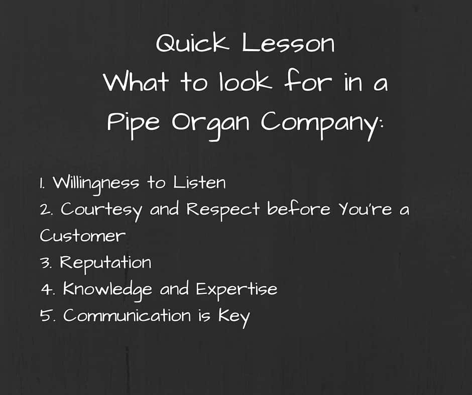 Image of Things to look for in a Pipe Organ Company