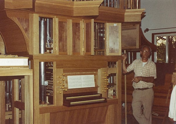 John Leek Tracker pipe organ being built at workshop in Oberlin, Ohio