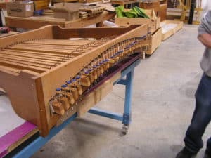 Pipe Organ Pedal Board restoration in progress at Leek Pipe Company, Berea, OH