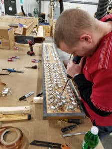 Leek staff wiring magnets into Echo division wind chest