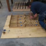 Pipe Racks being built by James Leek. Owner & Wayne Gheta, Technician at Leek Pipe Organ Company, Berea, OH