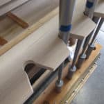 Close up of pipe rack supports for Reeds