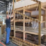 James Leek building pipe racks for Bombarde Rank
