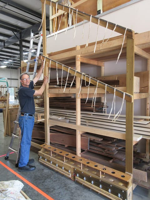 James Leek building pipe racks for Bombarde Rank