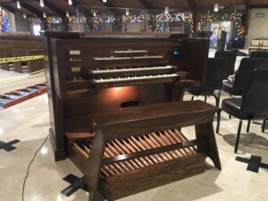 Rebuilt from Fire, Pipe Organ Console Peterson ICS System